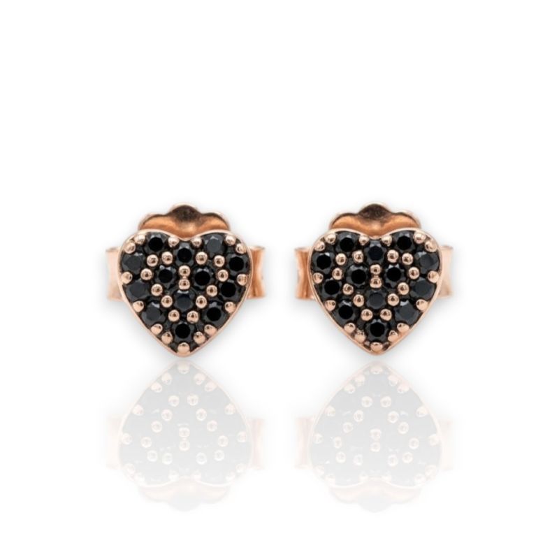 Φωτογραφία από Rose gold plated silver 925º heart earrings (code FC004680)
