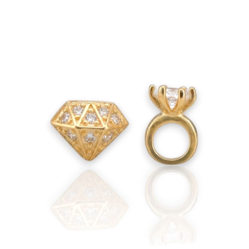 Φωτογραφία από Orecchini Anello & Diamante in argento 925° Dorato (code FC006392)