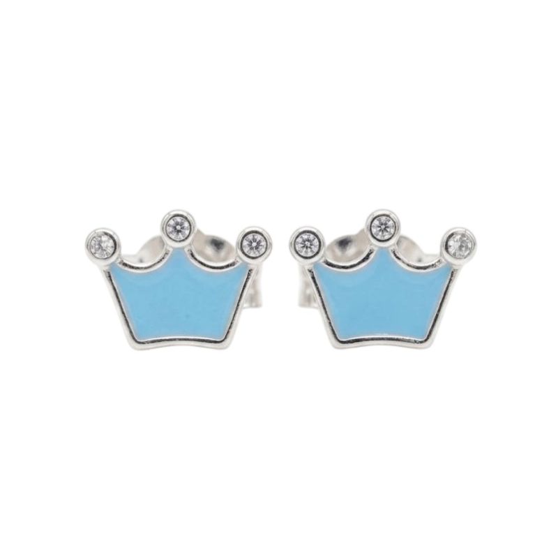 Φωτογραφία από Platinum plated silver 925º earrings with crown  (code FC007414)
