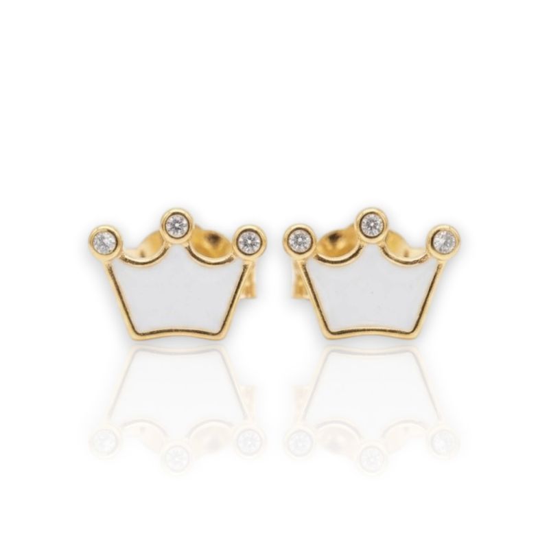 Φωτογραφία από Gold plated silver 925º earrings with crown  (code FC007418)