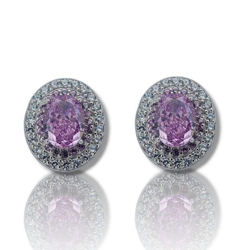 Φωτογραφία από Orecchini in argento 925° rodiato con zirconi cubici con pietra sintetica fucsia (code FC007874)