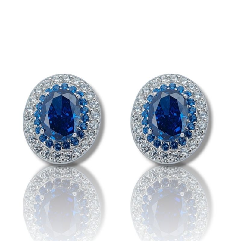 Φωτογραφία από Orecchini in argento 925° rodiato con zirconi cubici e zaffiri sinthetici (code FC007875)