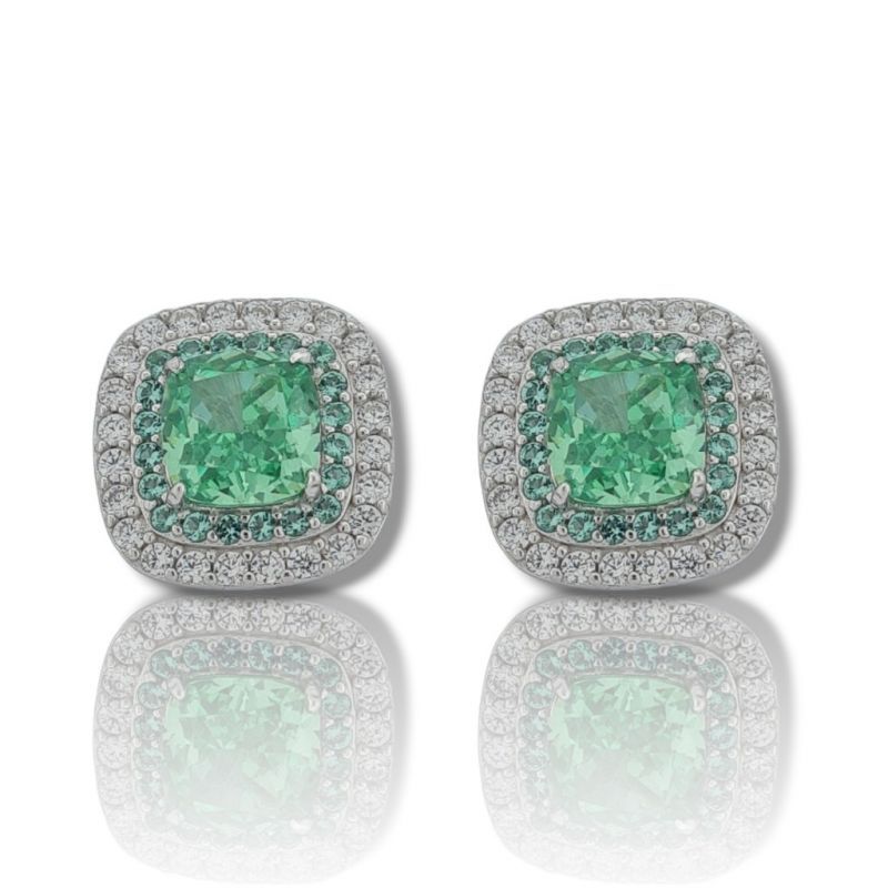 Φωτογραφία από Orecchini in argento 925° rodiato con zirconi cubici e smeraldi sinthetici (code FC007877)