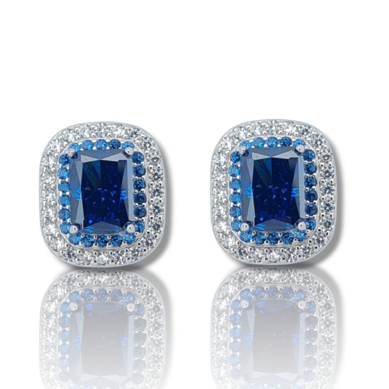 Φωτογραφία από Orecchini in argento 925° rodiato con zirconi cubici e zaffiri sinthetici (code FC007885)