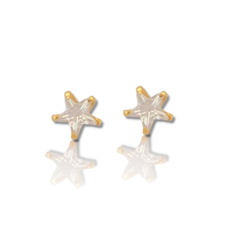Φωτογραφία από Yellow - gold plated  silver 925º STAR earrings (code FC011283)