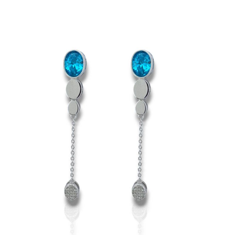 Φωτογραφία από Platinum plated silver 925º drop earrings (code FC011394)