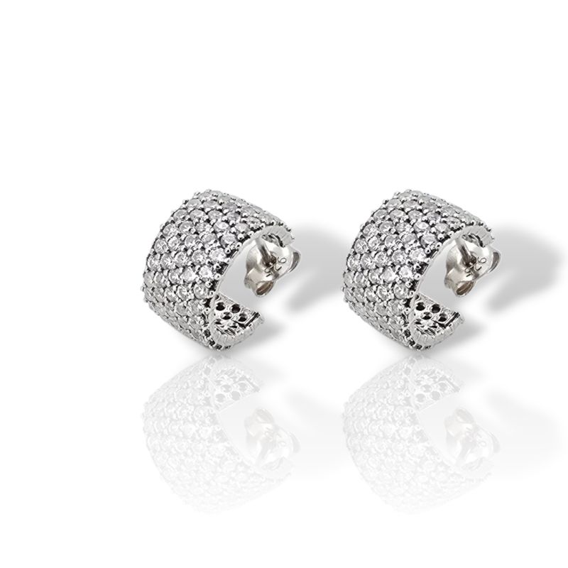 Φωτογραφία από Σκουλαρίκια μισό κρικάκι απο επιπλατινωμένο ασήμι 925° (code H002855)