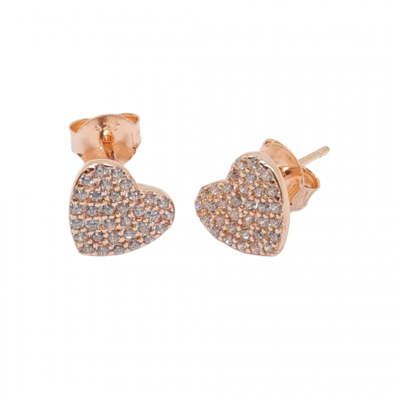 Φωτογραφία από Rose gold plated silver 925º heart earrings (code FC004565)
