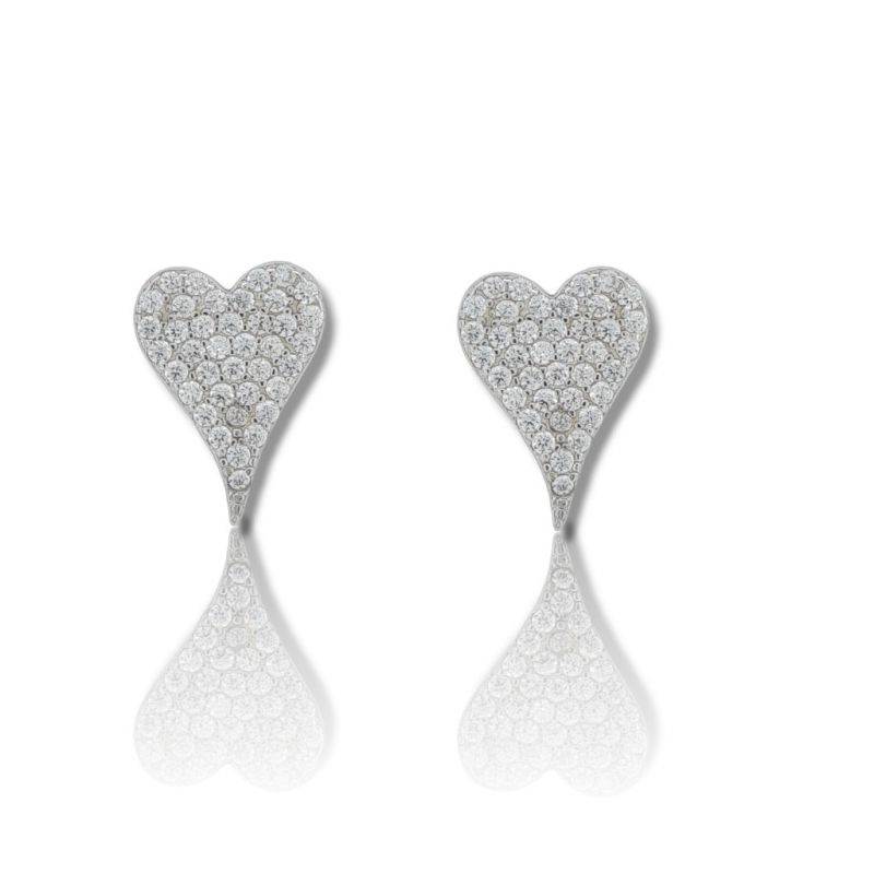 Φωτογραφία από Platinum plated silver 925º heart earrings (code SHK061B)