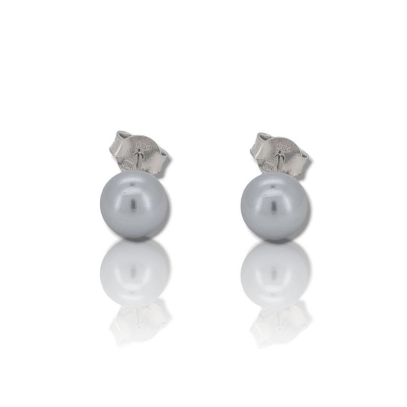 Φωτογραφία από Οrecchini in argento 925° rodiato con Perla Nera (code SHK2729K)
