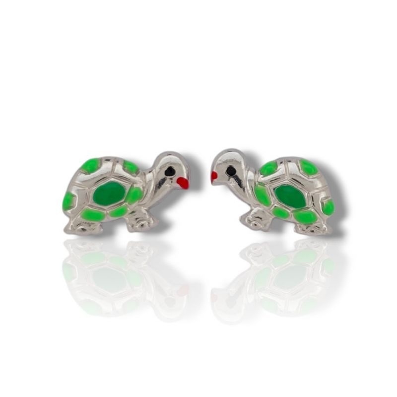 Φωτογραφία από Orecchini cerchio, tartaruga, in argento 925° rodiato (code SHK90517)