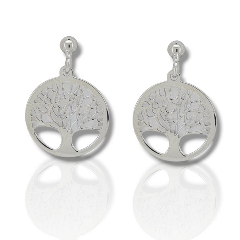 Φωτογραφία από  Platinum plated silver 925° earrings with the tree of life (code SHK985B)