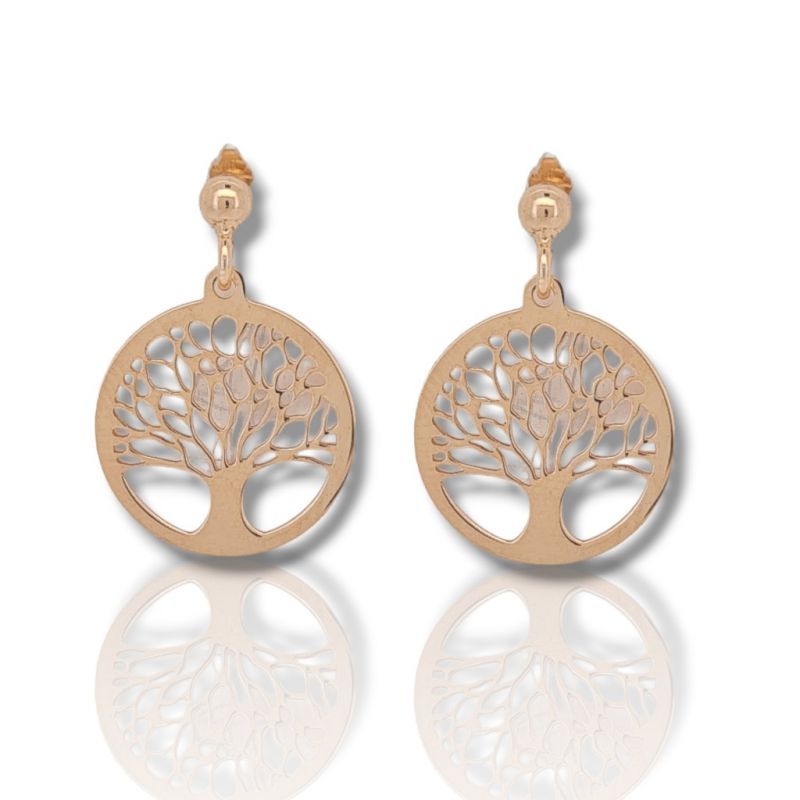 Φωτογραφία από Rose Gold plated silver 925° earrings with the tree of life (code SHK985R)