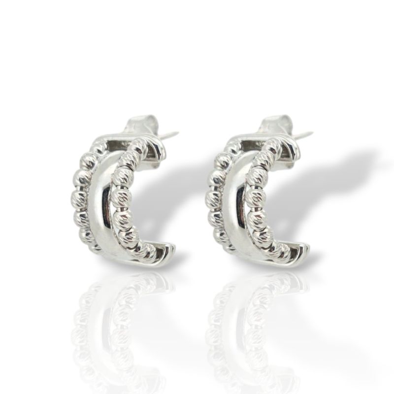 Φωτογραφία από Σκουλαρίκια μισό κρικάκι απο επιπλατινωμένο ασήμι 925° (code SVX2501023)