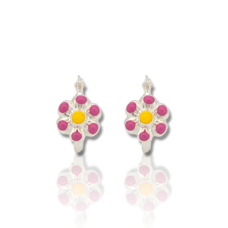 Φωτογραφία από Orecchini cerchio, Fiore, in argento 925° rodiato (code TX2855)