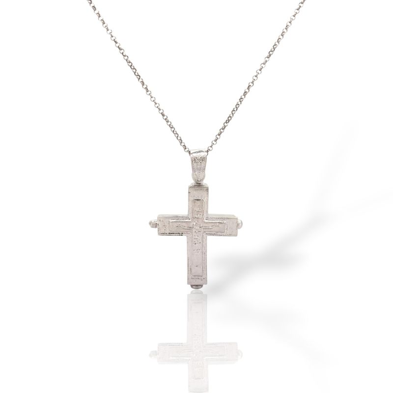 Φωτογραφία από Ασημένιο Επιπλατινωμένο Φυλαχτό - Σταυρός 