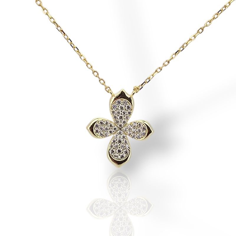 Φωτογραφία από Σταυρός επιχρυσωμένος (με αλυσίδα) απο ασήμι 925° (code SHK905124G)