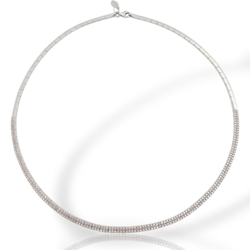 Φωτογραφία από White gold necklace k14 with white zircon (code Μ8302)