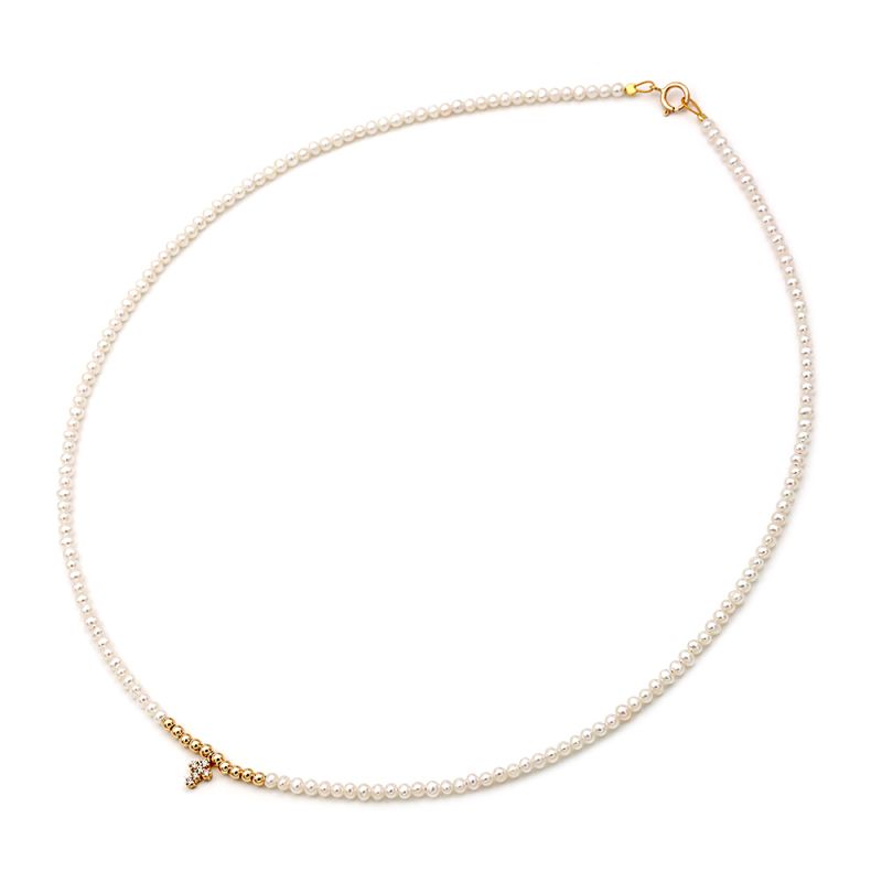 Φωτογραφία από Κολιέ μαργαριτάρια Fresh Water Pearl 2,5-3,0mm Κ14 (115093)