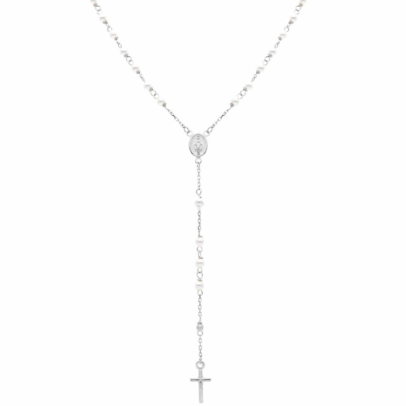 Φωτογραφία από White gold rosary necklace k14   (code S168037)