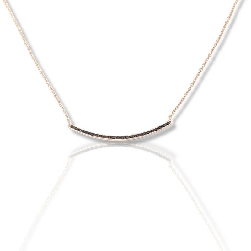Φωτογραφία από Rose gold necklace k9 with black zircon (code M2277)