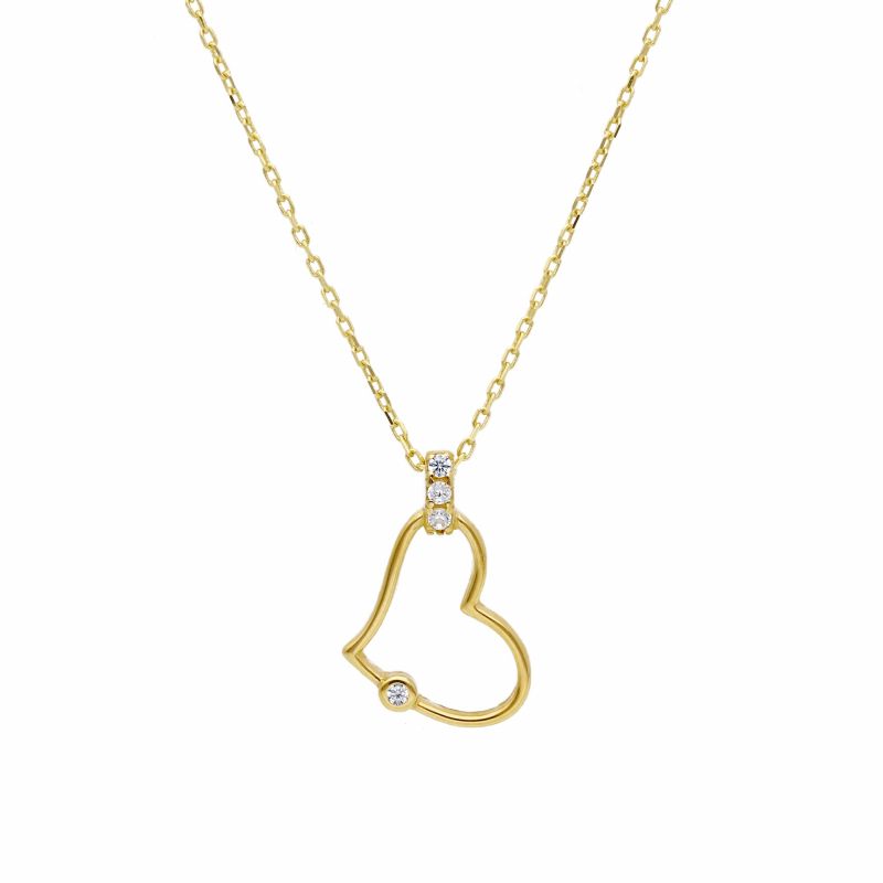 Φωτογραφία από Golden heart necklace k14 (code S218262)