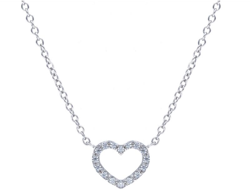 Φωτογραφία από Girocollo cuoricino in oro bianco k9 con zirconia cubica (code S222144)
