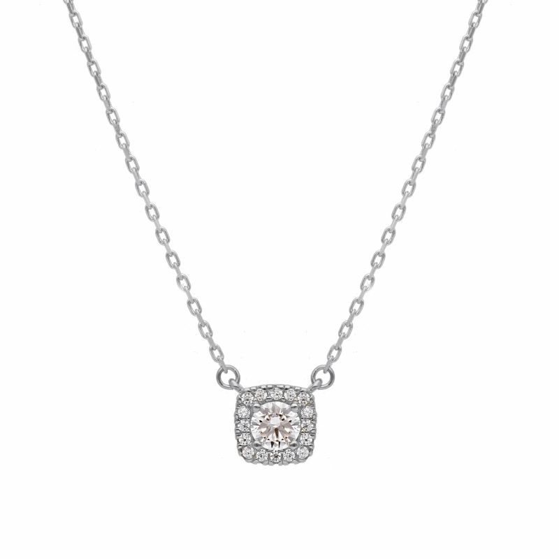 Φωτογραφία από Girocollo in oro bianco k14 con zirconi cubici (code S244048)