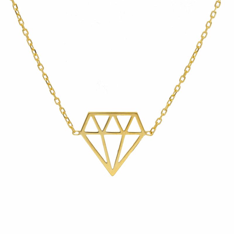 Φωτογραφία από Golden diamond necklace k14 (code S261357)