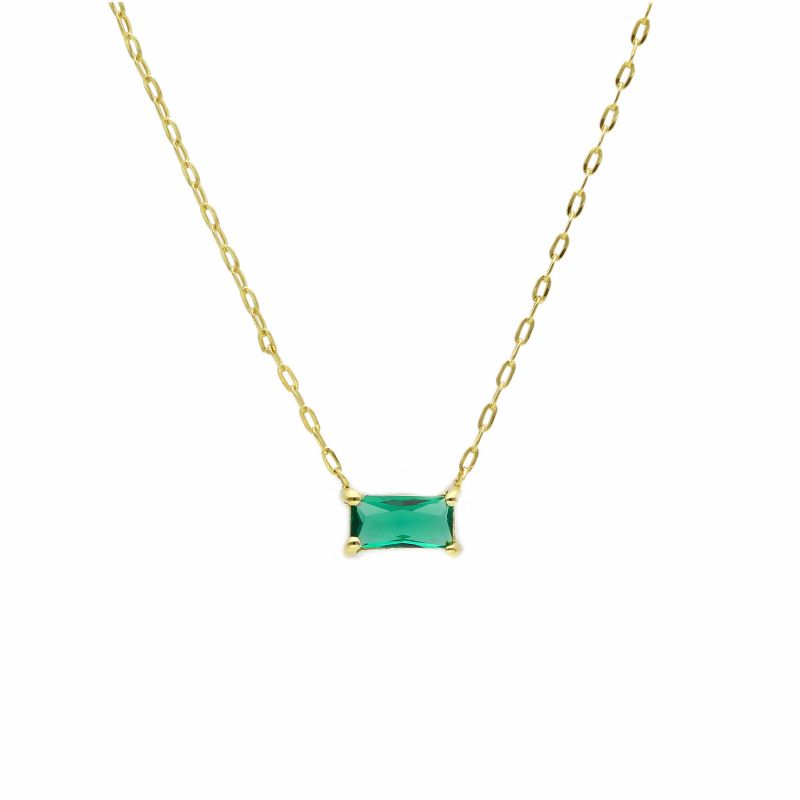 Φωτογραφία από Yellow gold necklace k14 with emerald (code S263181)