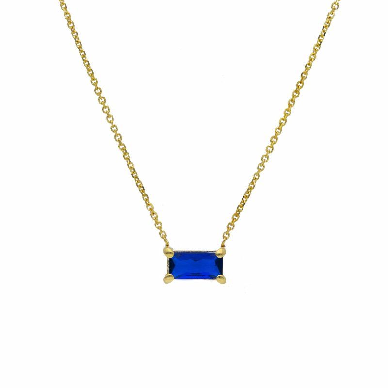 Φωτογραφία από Yellow gold necklace k14 with sapphire (code S263182)