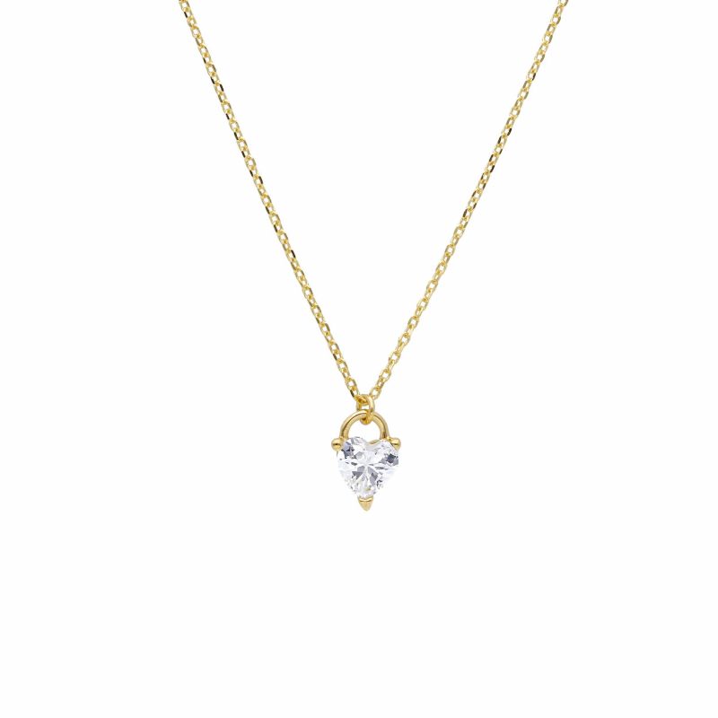 Φωτογραφία από Yellow gold single stone necklace k9 with diamond (code S265449P)