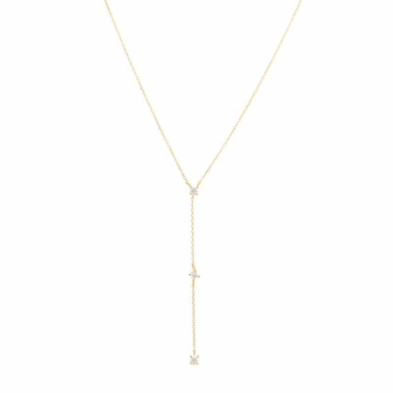 Φωτογραφία από Yellow gold 3 stone necklace k9  (code S274937)