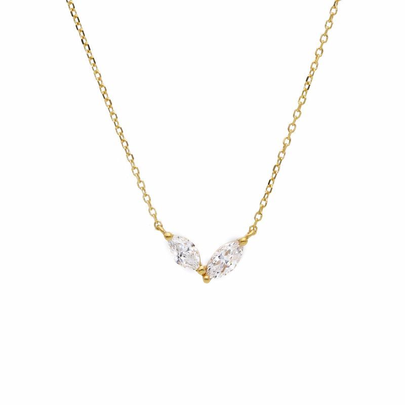 Φωτογραφία από Gold necklace k9 with white zircon (code S274939)