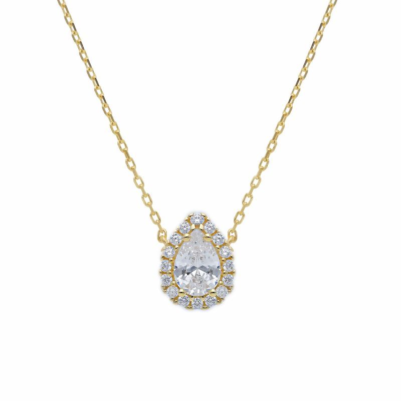 Φωτογραφία από Gold necklace k9 with white zircon (code S279873)
