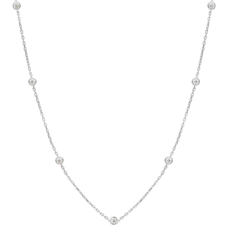 Φωτογραφία από Κολιέ απο λευκό χρυσό κ9 με ζιργκόν  (code S279882)