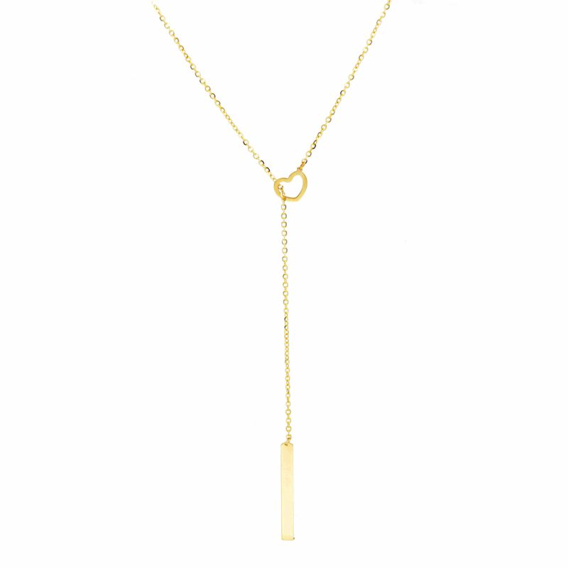 Φωτογραφία από Golden heart necklace k14 (code S282220)