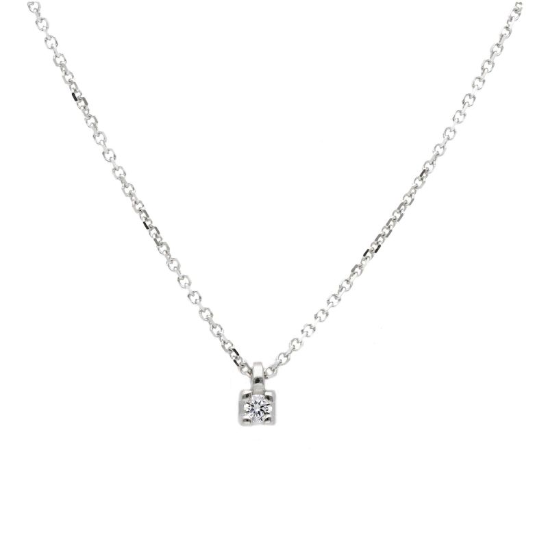 Φωτογραφία από Μονόπετρο μενταγιόν απο λευκό χρυσό κ9 με διαμάντι (code  S282980BB)