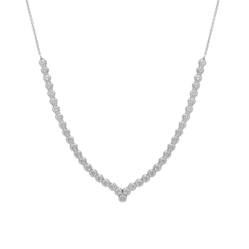 Φωτογραφία από Κολιέ απο λευκό χρυσό κ14 με ζιργκόν  (code S283366)