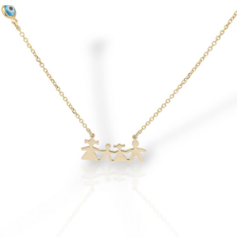 Φωτογραφία από Family necklace made of yellow gold k14 (code AL2279)