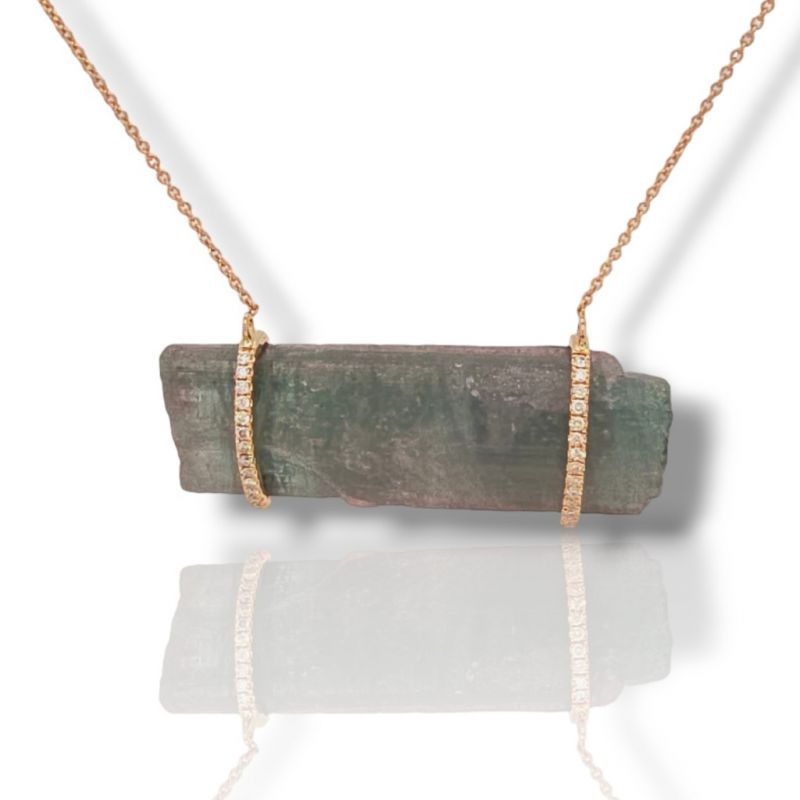Φωτογραφία από Girocollo in oro Rosa k18 con Turmalina e Diamanti (code M2454)