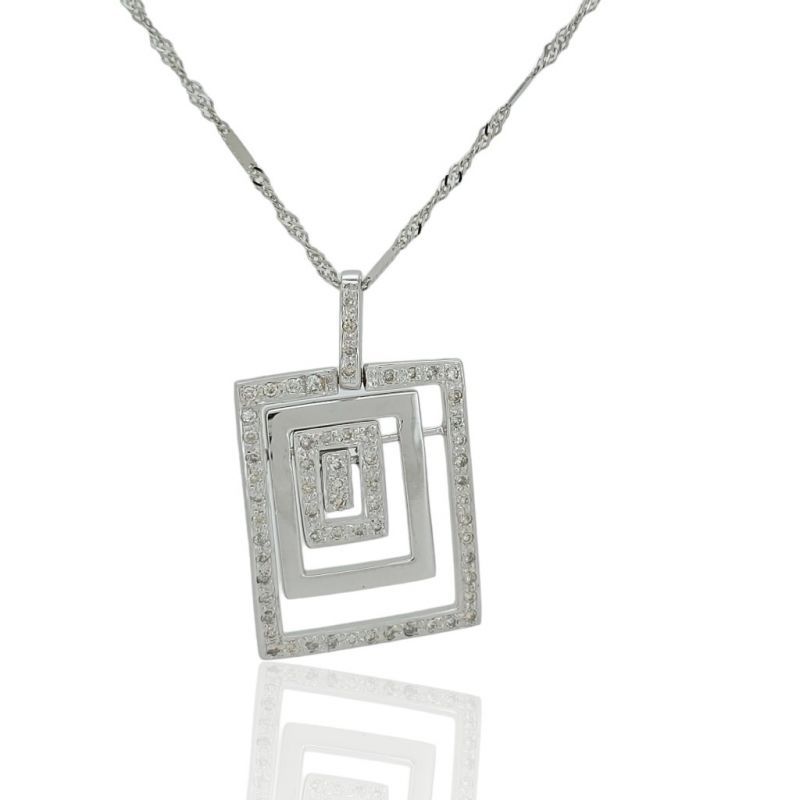 Φωτογραφία από Girocollo in oro bianco k18 con diamanti (code M2844)