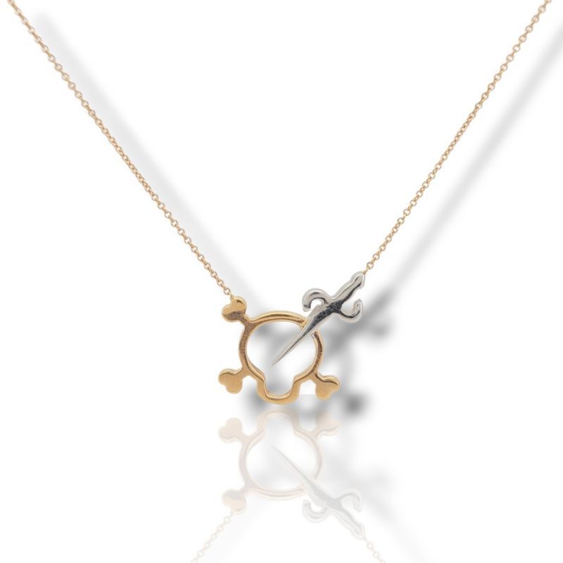 Φωτογραφία από Rose gold necklace k18 SKULL (code P2247)