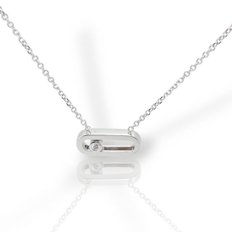 Φωτογραφία από Girocollo in oro Bianco k14 con Diamante (code P2941)
