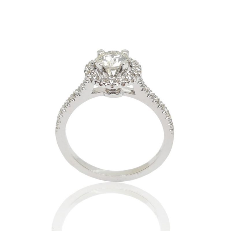 Φωτογραφία από '' Aurora'' Anello solitario in oro bianco k18 con diamante (code T1906)