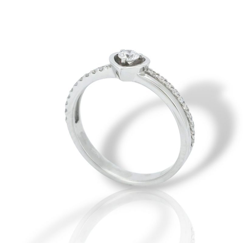 Φωτογραφία από 'Cuore' White gold k18 ring with diamonds (code S217568)
