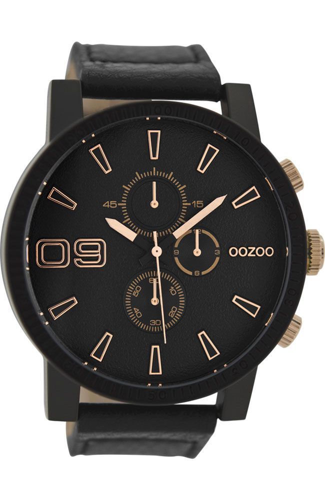 Φωτογραφία από OOZOO Timepieces C9034 Black Leather Strap