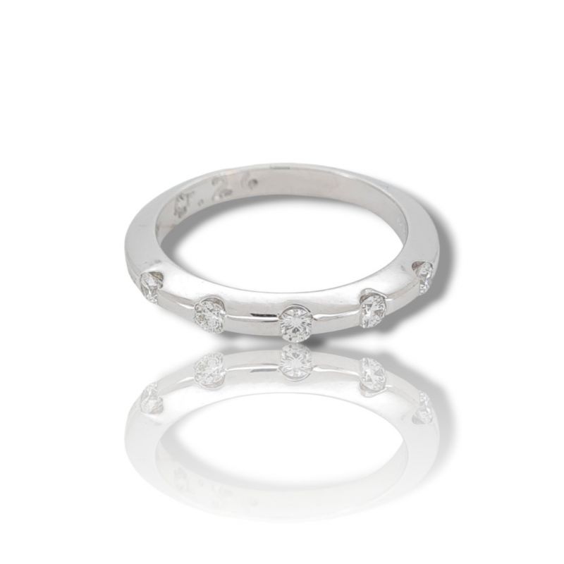 Φωτογραφία από White gold eternity ring k18 with 5 flush diamonds (code P1997)