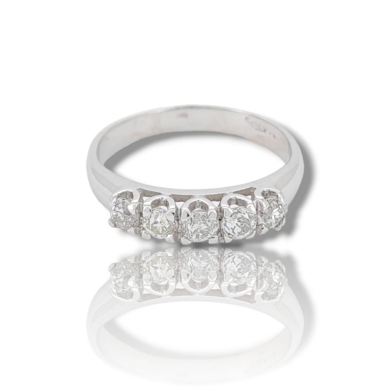 Φωτογραφία από White gold eternity ring k18 with 5 diamonds (code P2199)