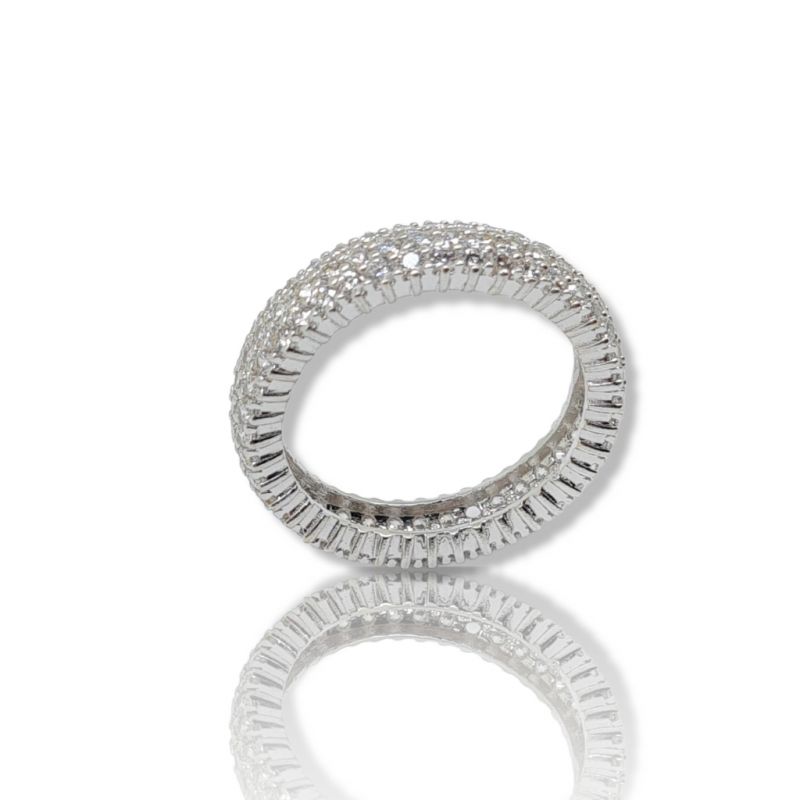 Φωτογραφία από Eternity white gold k14 ring with white zirkons (M2439)